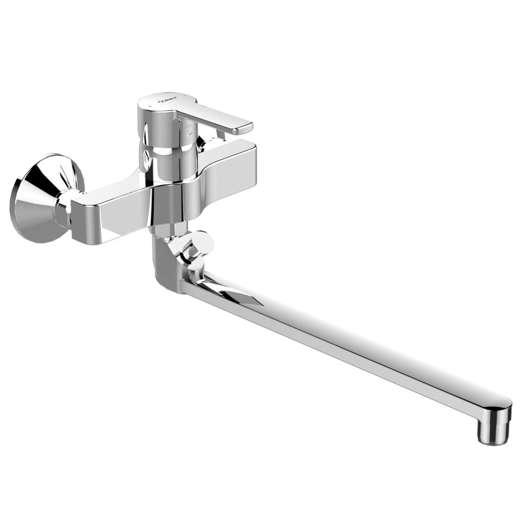 Exposed bath & shower mixer with long spout  Chrome