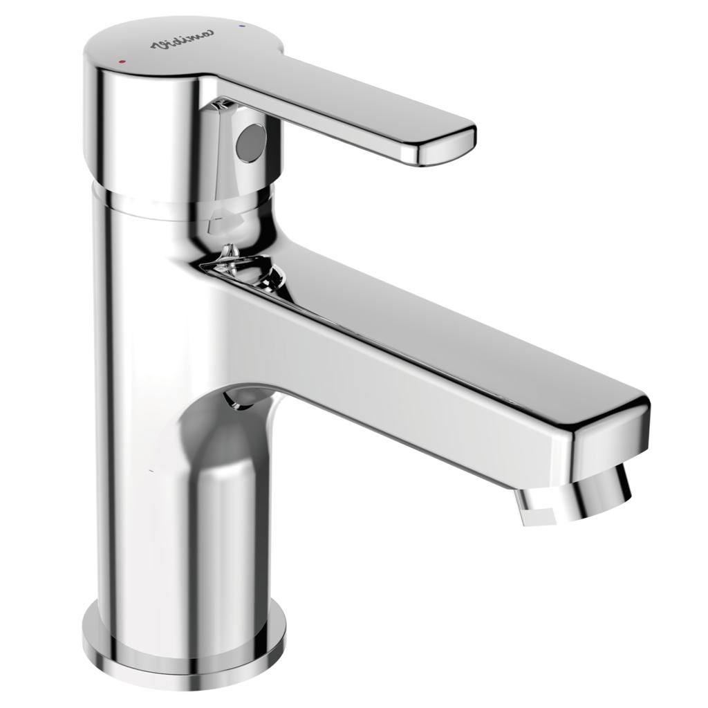 One-hole Grande basin mixer with push-to-open Click-Clack waste Chrome